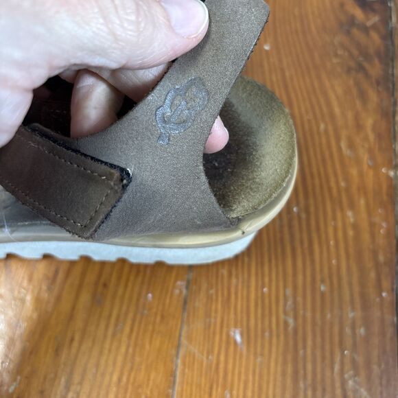 LOINTS OF HOLLAND Brown Leather Comfort Wedge Heels US 10 Cork Sole - Picture 3 of 5